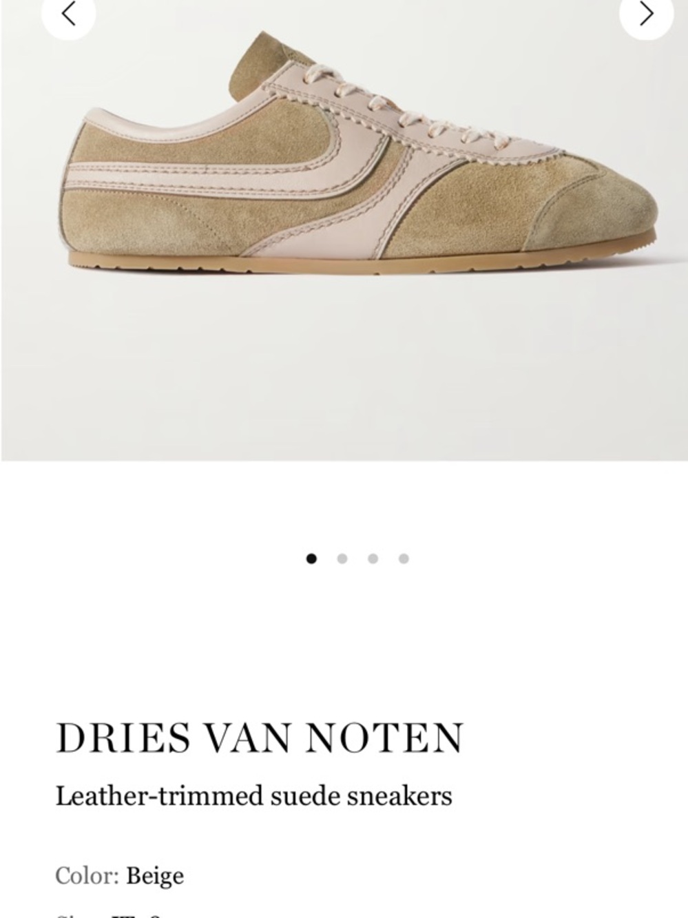 Dries Van Noten Beige Suede Sneakers - Size 38
